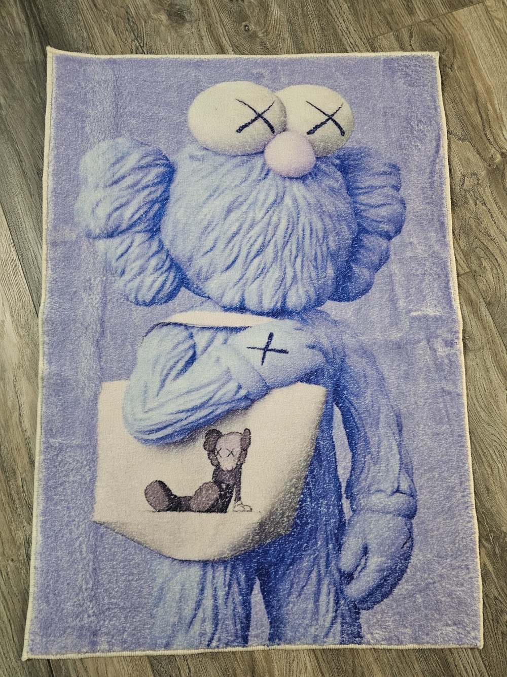 Plush Kaws Rug in Light Purple